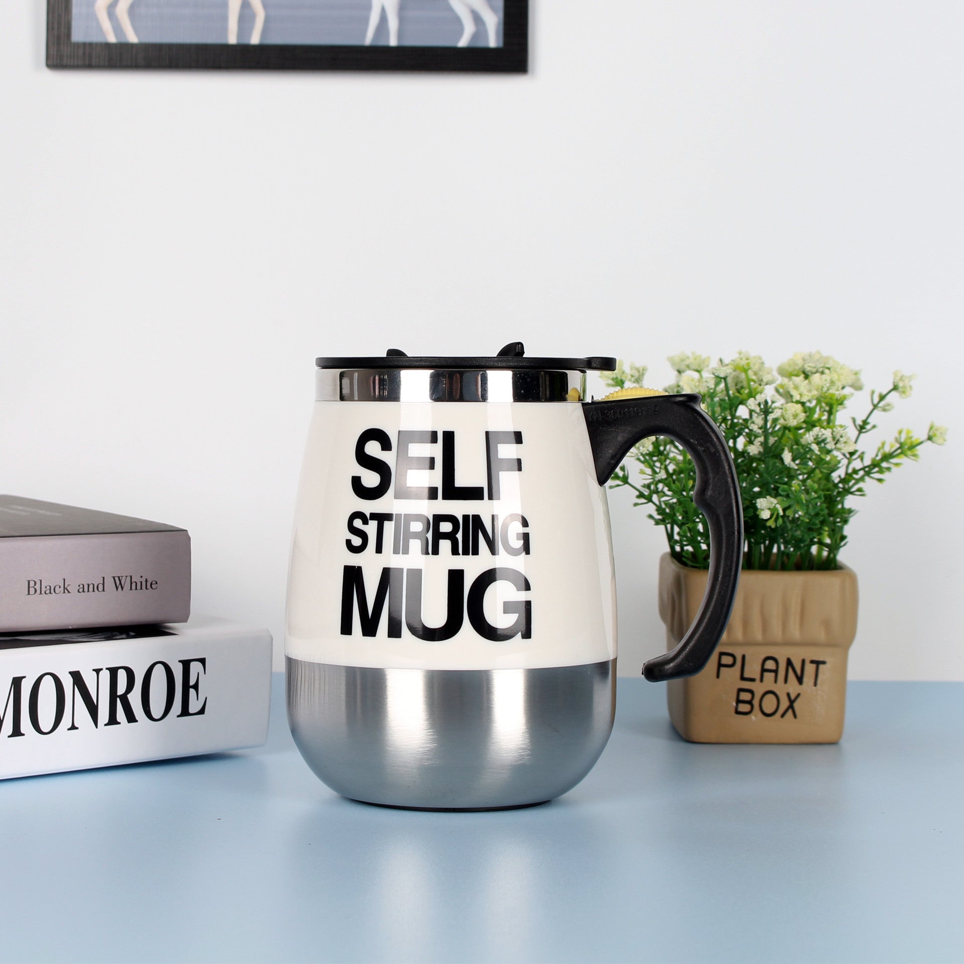 Electric Self Stirring Coffee Mug Cup Stainless Steel Automatic