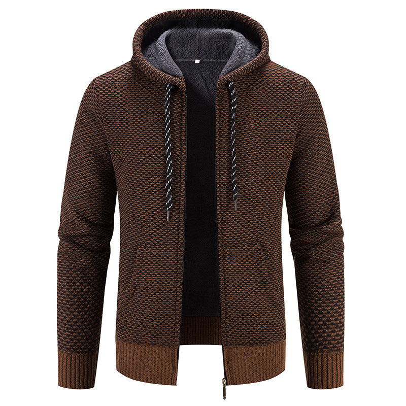 Winter Coat Zipper Closure Solid Color Long Sleeves Drawstring With Hat Keep Warm