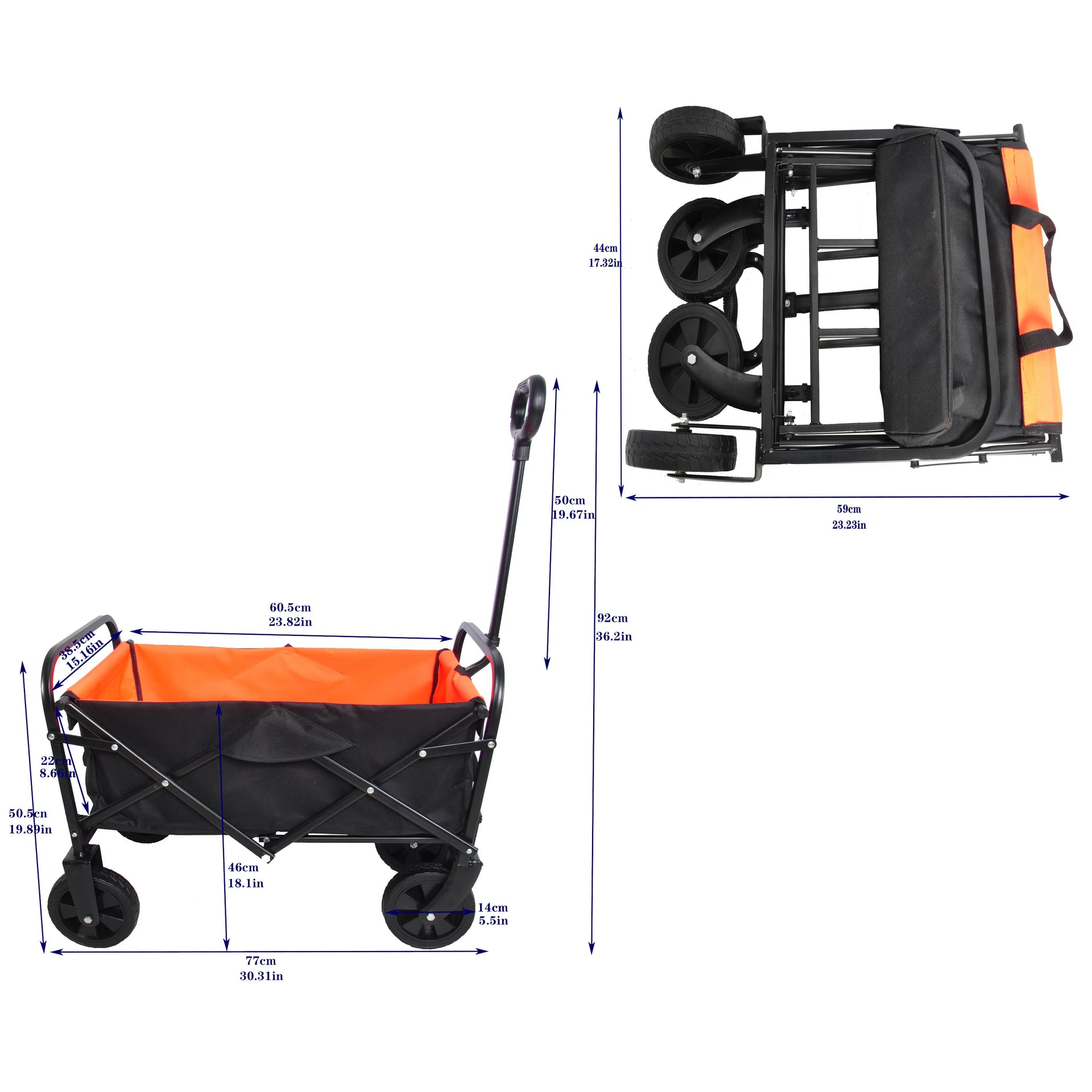 Folding Wagon Garden Cart Shopping Wagon Tools Cart