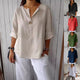 V-neck Long-sleeved T-shirt Fashion Loose Cotton trendy clothing