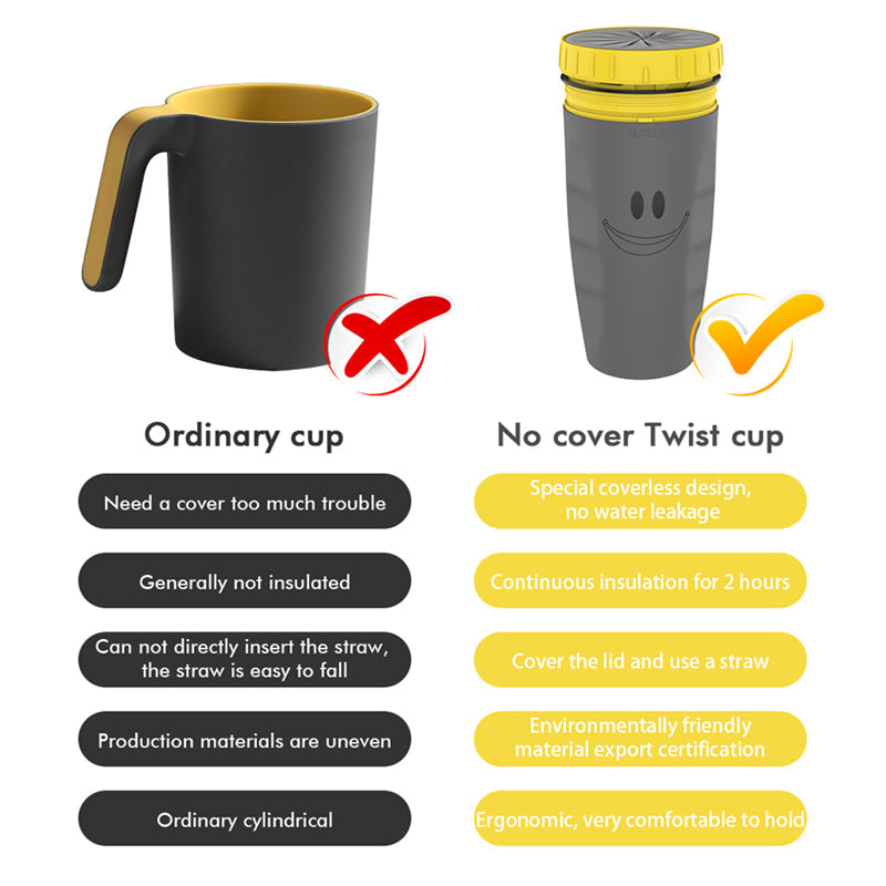Double Insulation Tumbler Straw Sippy Water Bottles Portable