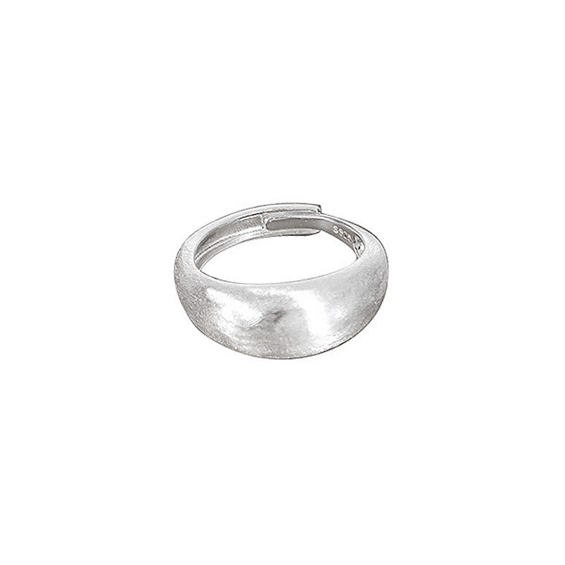 Frosted Brushed Wide Surface Simple Bracelet Ring Ins Cold Style