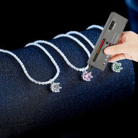 S925 Sterling Silver Colorful Moissanite Sparkling Necklace For Women