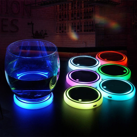Colorful Cup Holder LED Light-up Coaster Solar