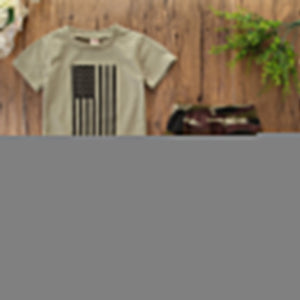 Kids' Suit Summer Men's Clothing Independence Day Flag Camouflage Suit