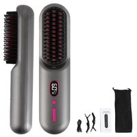1Pc Cordless Negative Ion Hair Straightener Brush Rechargeable Mini Styling Comb