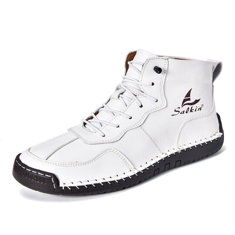 Leather Shoes High-top Retro Casual Boots for Men's