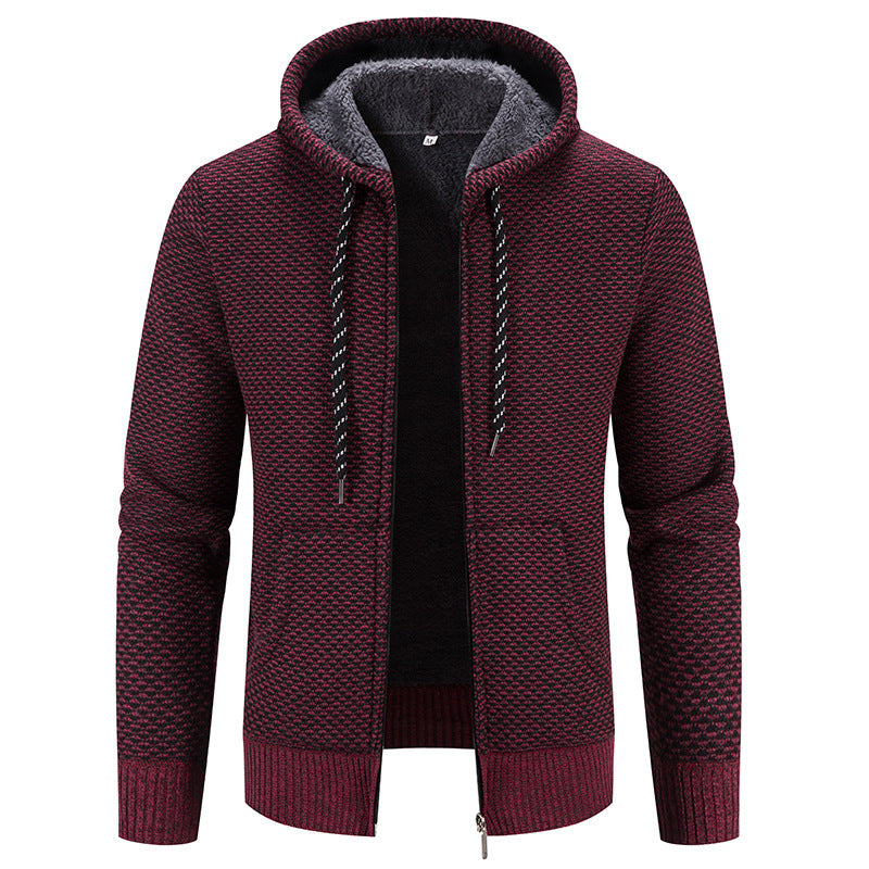 Winter Coat Zipper Closure Solid Color Long Sleeves Drawstring With Hat Keep Warm