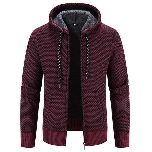 Winter Coat Zipper Closure Solid Color Long Sleeves Drawstring With Hat Keep Warm