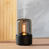 120ml humidifier quietly adds cool mist for up to 12 hours,