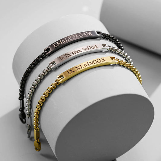 Diy Personalized Names For Stainless Steel Square Tag Bracelets