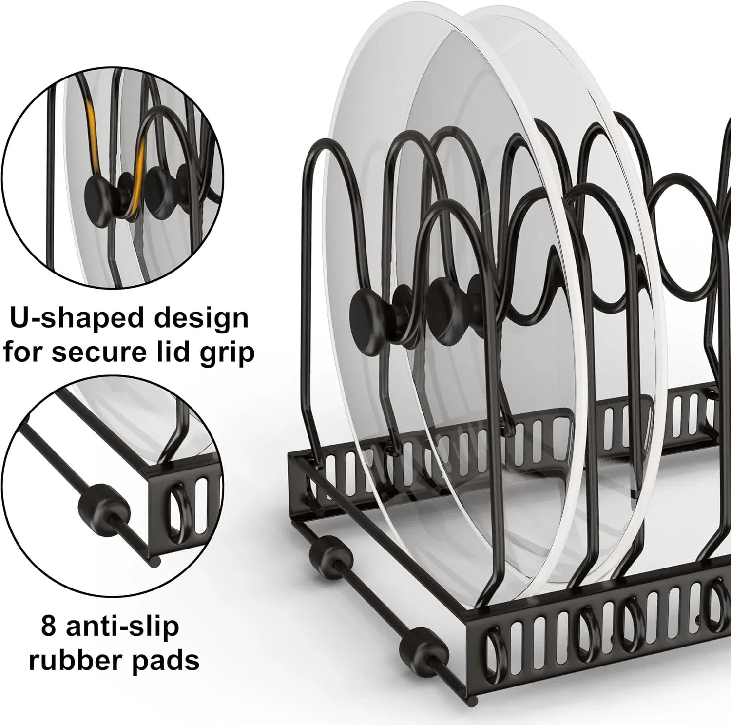 Expandable Pot Lid Organizer, Pots And Pans Lid Rack,
