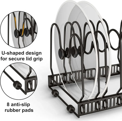 Expandable Pot Lid Organizer, Pots And Pans Lid Rack,
