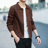 Trendy Handsome All-matching Slim Fit Jacket Spring Denim Jacket Men