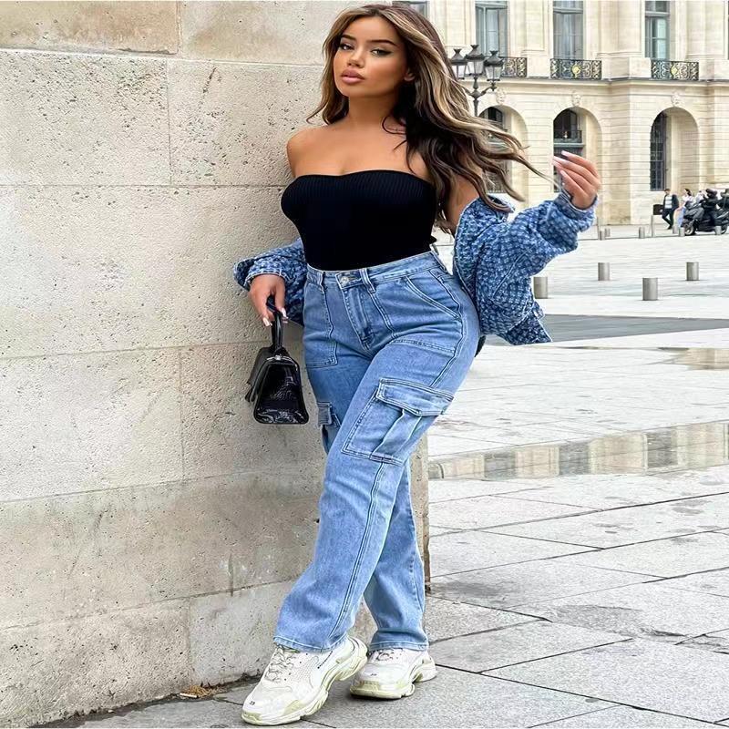 Women Autumn And Winter New Hot Selling Multi-pocket Denim