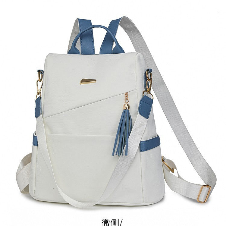 Oxford Cloth Stitching Women'S Backpack Anti-Thef.