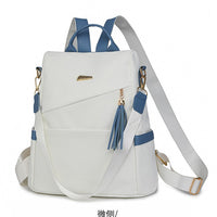 Oxford Cloth Stitching Women'S Backpack Anti-Thef.