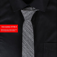Solid Color Korean Style Narrow Cotton Men's 6cm Formal Wear Business Casual Wedding Tie