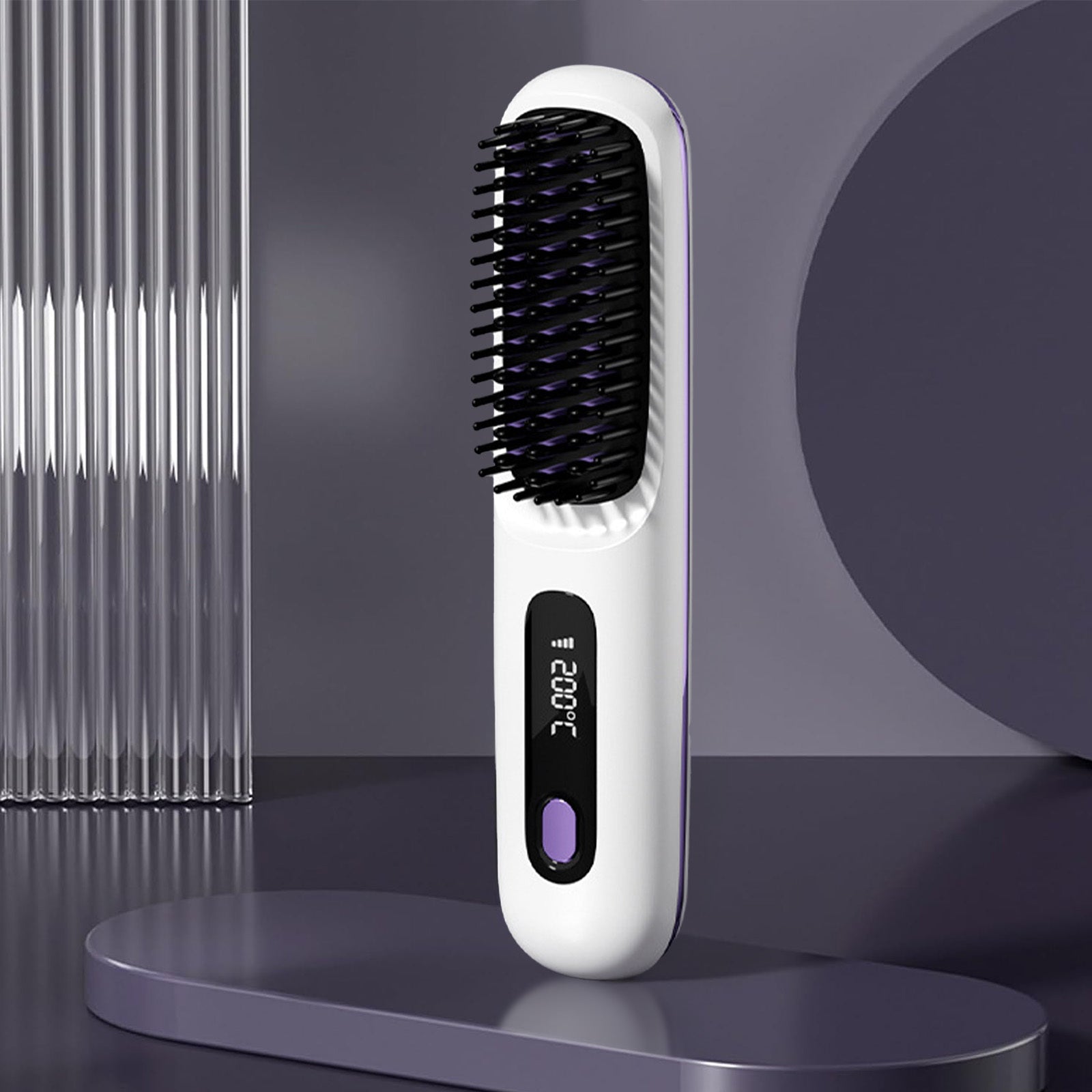 S7 Portable Cordless Hair Straightening Brush With LED Display
