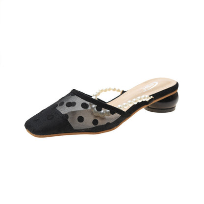 Baotou Half Slippers For Women Outside Summer