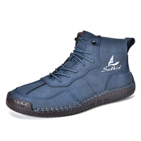 Leather Shoes High-top Retro Casual Boots for Men's