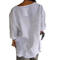 V-neck Long-sleeved T-shirt Fashion Loose Cotton trendy clothing