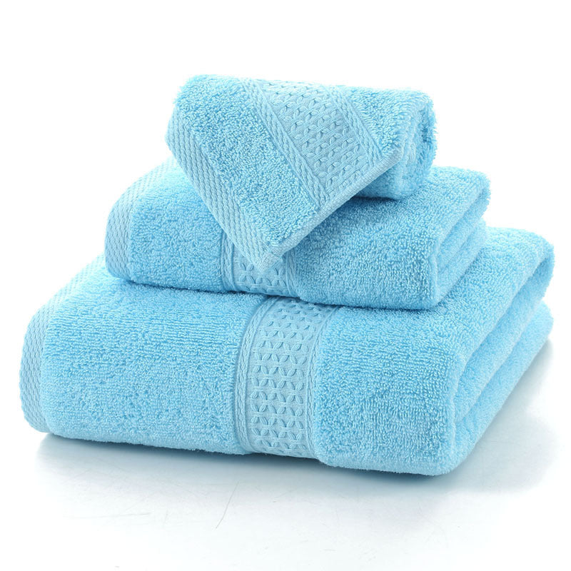 Long-staple Cotton Three-piece Set Towels Square Scarf