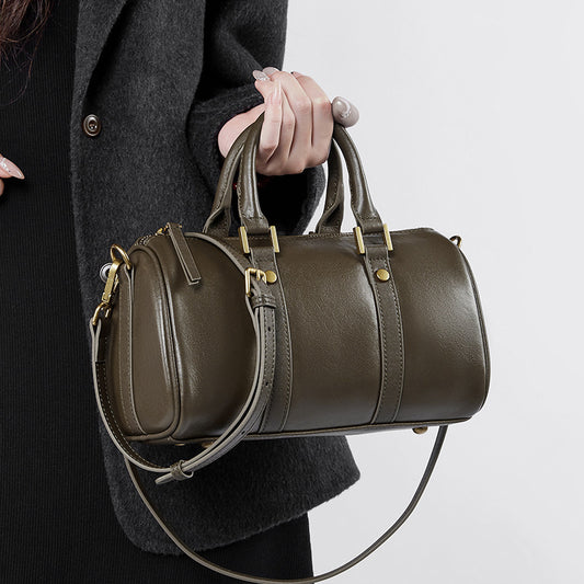 Retro Portable Cowhide Crossbody Bag