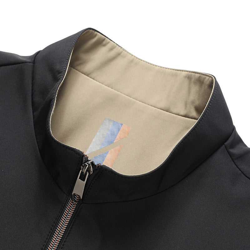 Leisure Business Spring And Autumn Men Stand-up Collar Jacket