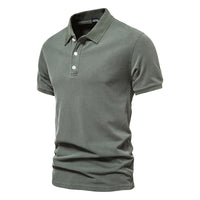 Lapel European And American Sports Men Twill Short Sleeve