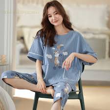 K-style Women's Summer Pajamas Two-Piece Set