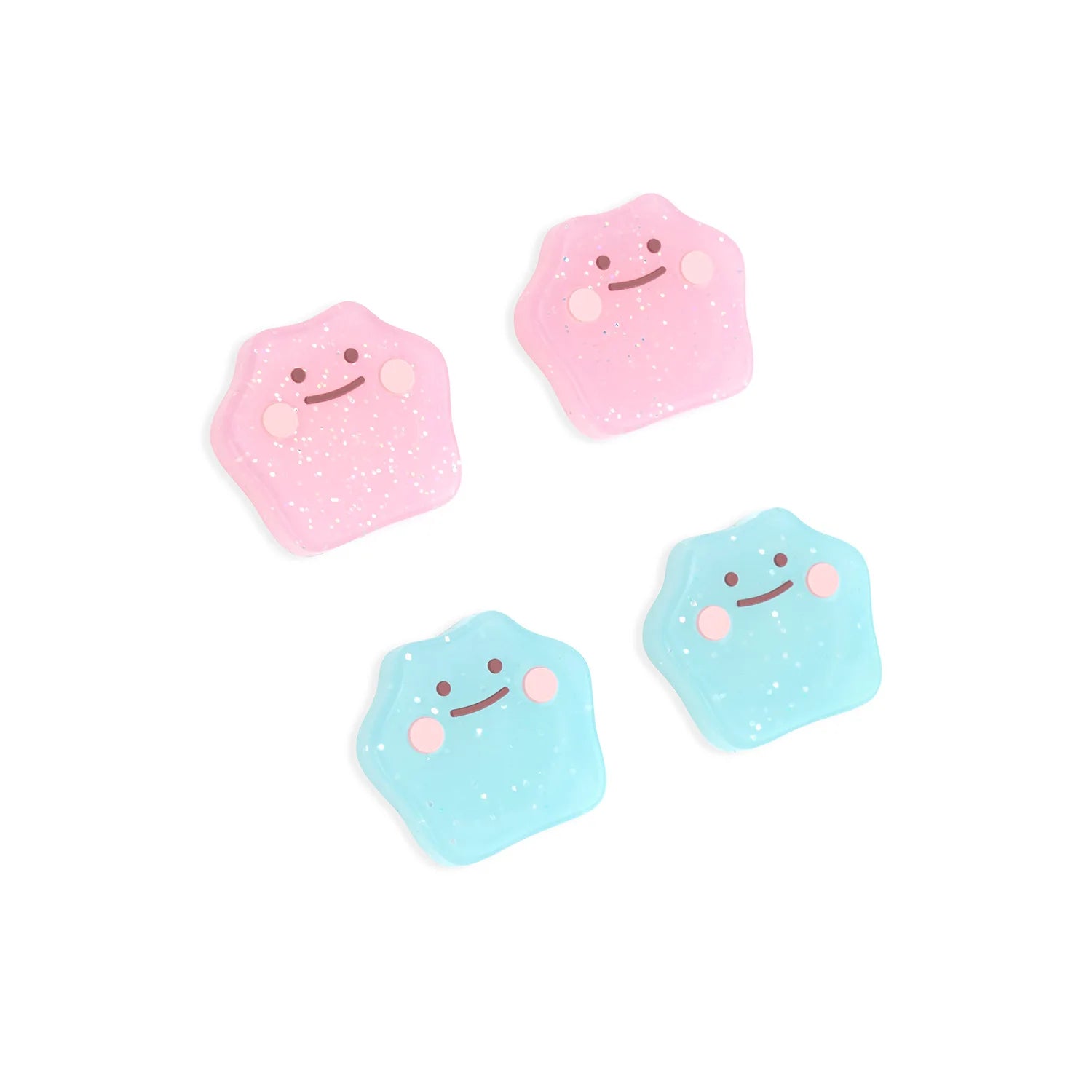 Stars Ghost Transparent Glitter Joystick Silicone Thumb Stick Grip Cap For Nintendo Switch Oled NS Lite Joy - con Bling Soft Cover - Chic Cart