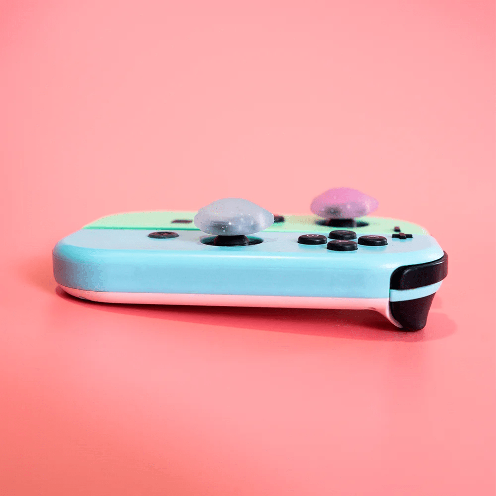Stars Ghost Transparent Glitter Joystick Silicone Thumb Stick Grip Cap For Nintendo Switch Oled NS Lite Joy - con Bling Soft Cover - Chic Cart