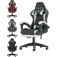 Gaming Chair with Footrest Gamer Chairs Ergonomic with Lumbar Cushion Headrest Gaming Chair Height Adjustable Computer Chair - Chic Cart 
