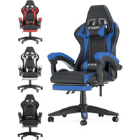 Gaming Chair with Footrest Gamer Chairs Ergonomic with Lumbar Cushion Headrest Gaming Chair Height Adjustable Computer Chair - Chic Cart 