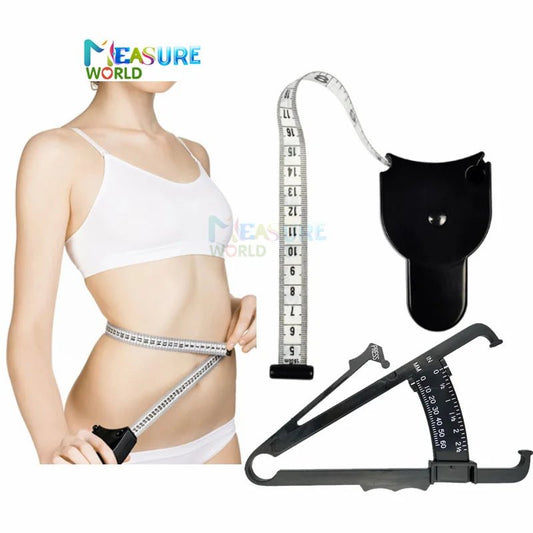Health Care Skinfold Body Fat Caliper Body Fat Tester PLICOMETRO with body mass Tape with Measurement Chart Body Measuring Tool - Chic Cart