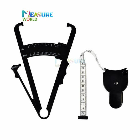 Health Care Skinfold Body Fat Caliper Body Fat Tester PLICOMETRO with body mass Tape with Measurement Chart Body Measuring Tool - Chic Cart
