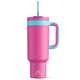 Powcan 40oz Cup Stainless Steel Vacuum Straw Cup With Double Handle Non - slip Portable Coffee Multi - color Car Mug Juice Milk Cup - Chic Cart