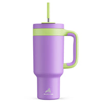 Powcan 40oz Cup Stainless Steel Vacuum Straw Cup With Double Handle Non - slip Portable Coffee Multi - color Car Mug Juice Milk Cup - Chic Cart