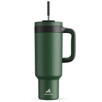 Powcan 40oz Cup Stainless Steel Vacuum Straw Cup With Double Handle Non - slip Portable Coffee Multi - color Car Mug Juice Milk Cup - Chic Cart
