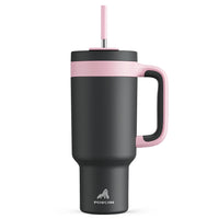 Powcan 40oz Cup Stainless Steel Vacuum Straw Cup With Double Handle Non - slip Portable Coffee Multi - color Car Mug Juice Milk Cup - Chic Cart