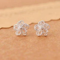 Huitan Fashion Versatile Dazzling Circle Stud Earrings with Crystal Cubic Zirconia Minimalist Earrings for Teens Women's Jewelry - Chic Cart