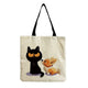 Animal Printed Cartoon Black Cat Tote Fashion Outdoor Women Shoulder Bag Eco Friendly High Capacity Portable Shopping Handbags - Chic Cart