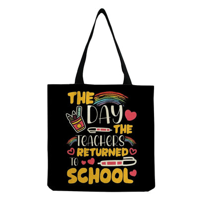 Shopper Bags Outdoor High Capacity Foldable Customizable Bag Eco Friendly Shoulder Bag Portable School Teacher Gift - Chic Cart