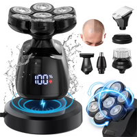 SEJOY 6-in-1 Multifunctional 7D Head Shavers for Bald Men Electric Razor with Nose Hair Trimmer Waterproof Mens Grooming Kit - Chic Cart 