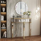 Half Moon Console Table Modern Silver Mirrored Living Room Console Entryway Table - Chic Cart 