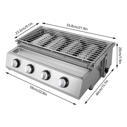 BBQ Propane Gas Stove Grill Stainless Steel Patio Garden Barbecue Grill - Chic Cart 