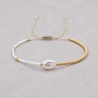 Go2BoHo Faux White Baroque Bracelet Color Contrast Miyuki Seed Beads Adjustable Simple Bracelets for Women Fashion Jewelry Gift - Chic Cart