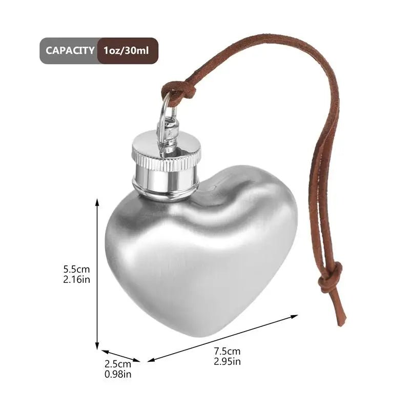 Outdoor Hip Flask Portable Wine Pot Small Hip Flask Heart Shaped Flask Stainless Steel Wine Flask Water Bottle - Chic Cart