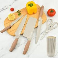 Cheese Board and Knife Set, Baking Board Set and Cheese Plate with Utensil Rack Anniversary and Wedding Gift, Fruit Placeholder - Chic Cart